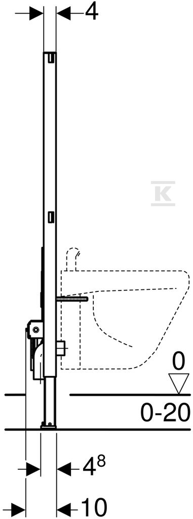 Duofix-Rahmen für Bidet, H112 - 111.510.00.1