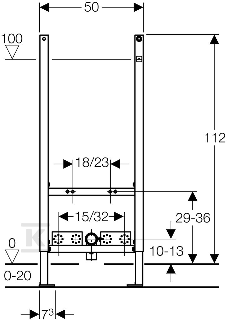 Duofix Basic rám na bidet, H112 - 111.534.00.1