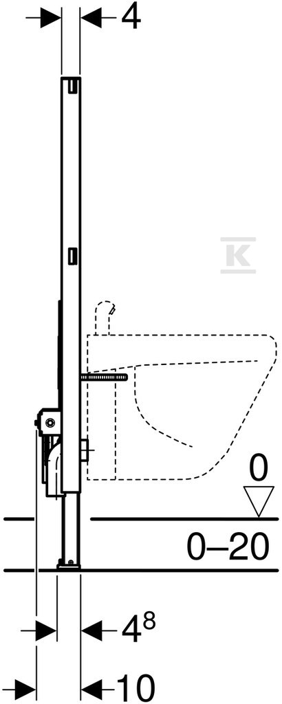 Duofix rám pro bidet, H98 - 111.535.00.1