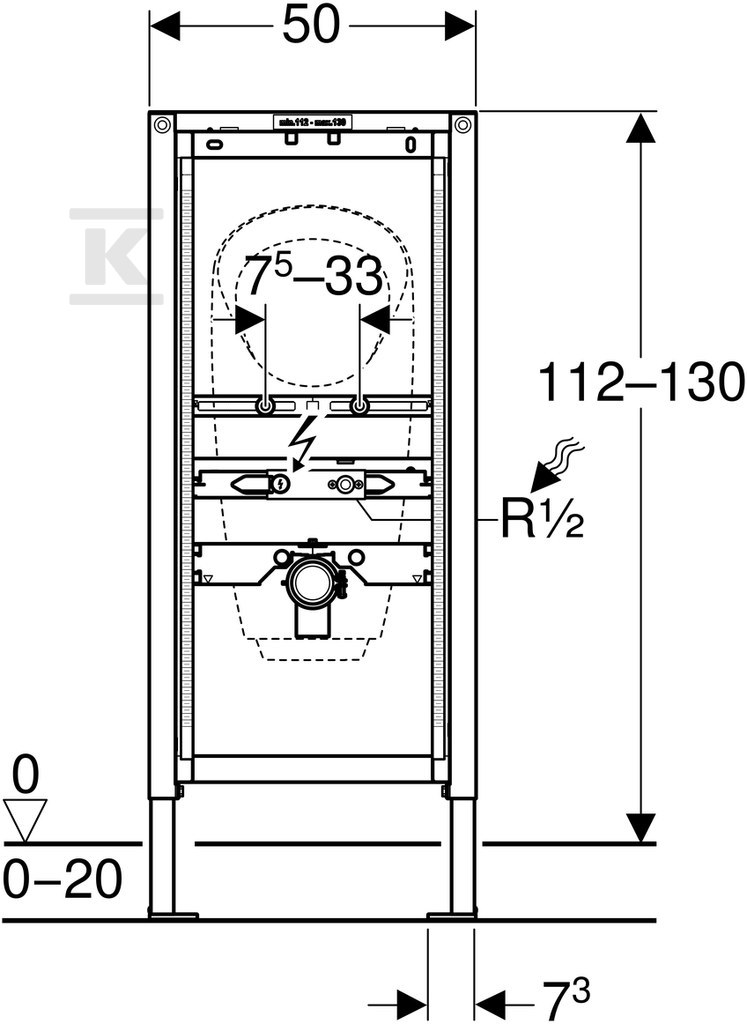 Cadru universal pentru pisoar Duofix, - 111.686.00.1