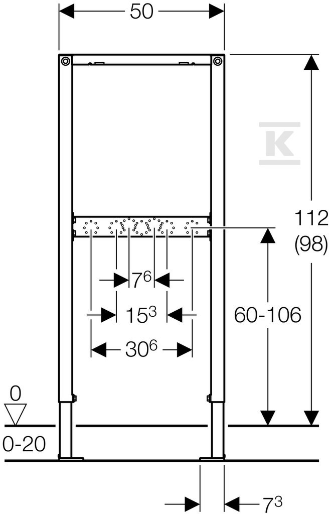 Duofix rám pro nástěnnou baterii, H112 - 111.740.00.1