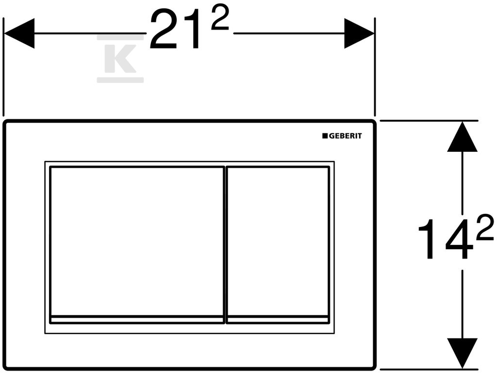 Geberit Omega30 actuator button, front - 115.080.KK.1