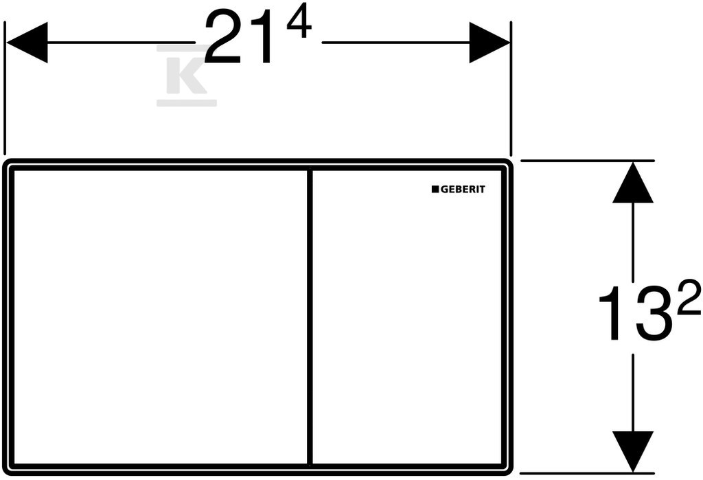 Geberit Sigma60 flush plate, front, - 115.640.GH.1