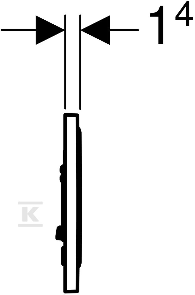 Dugme za ispiranje Sigma10, napred, - 115.758.KH.5