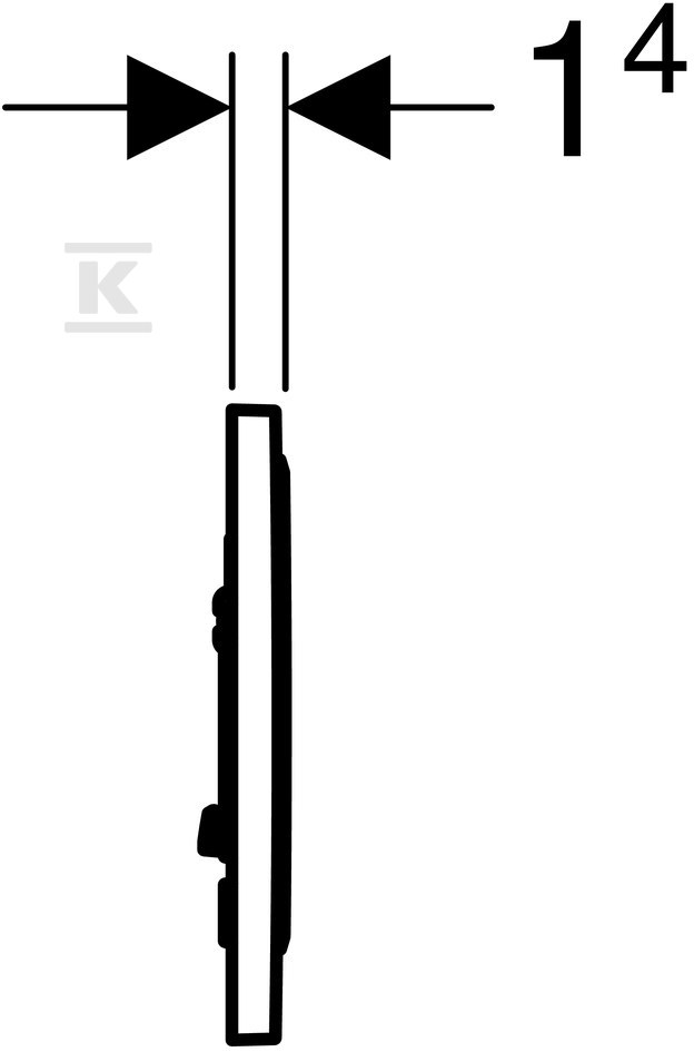 Dugme za ispiranje Sigma10, prednje, - 115.758.KJ.5