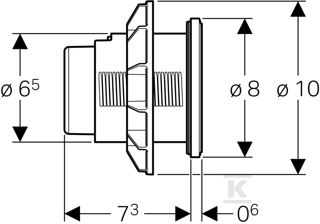 Pneumatické WC splachovací tlačítko Typ - 116.057.KH.1