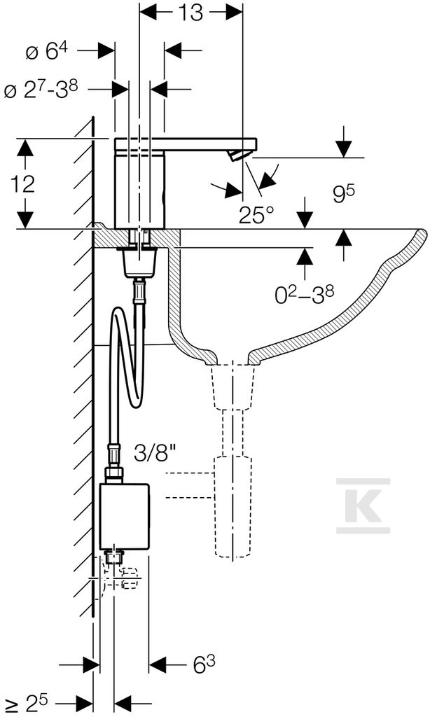 Bateria umywalkowa elektroniczna Typ - 116.336.21.1