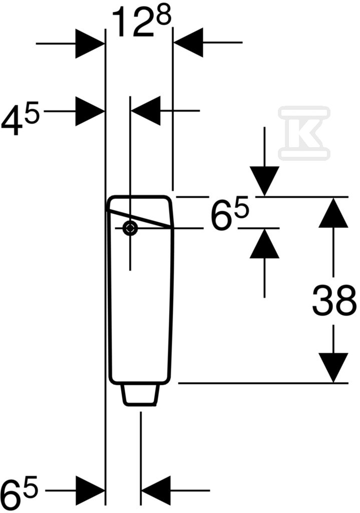 Spłuczka AP123, wysoko zawieszona, - 123.701.11.1