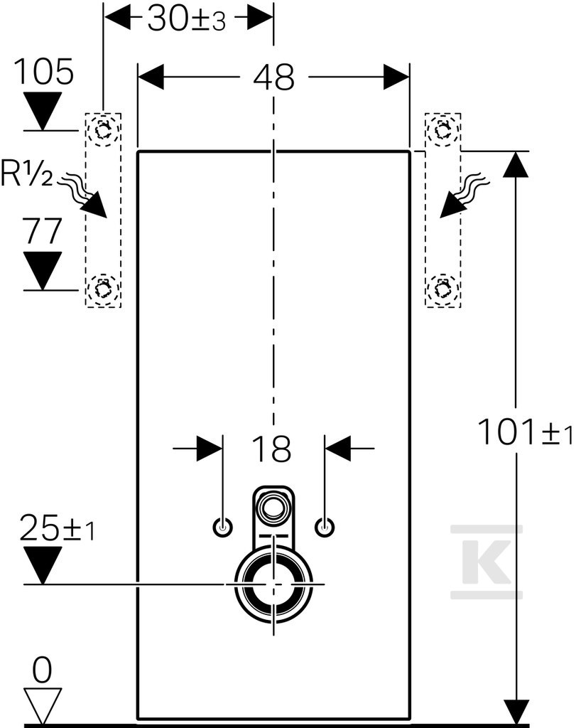 Monolitni sanitarni modul za zidni - 131.022.SI.5