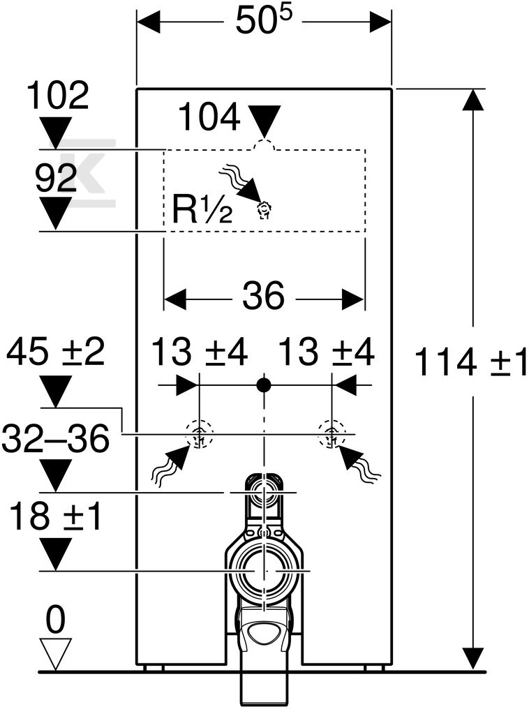 Sanitární modul Monolit pro stojaté WC, - 131.033.SI.5