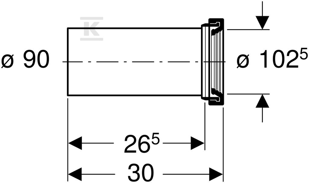 Króciec przyłączeniowy odpływu do WC - 131.083.16.1