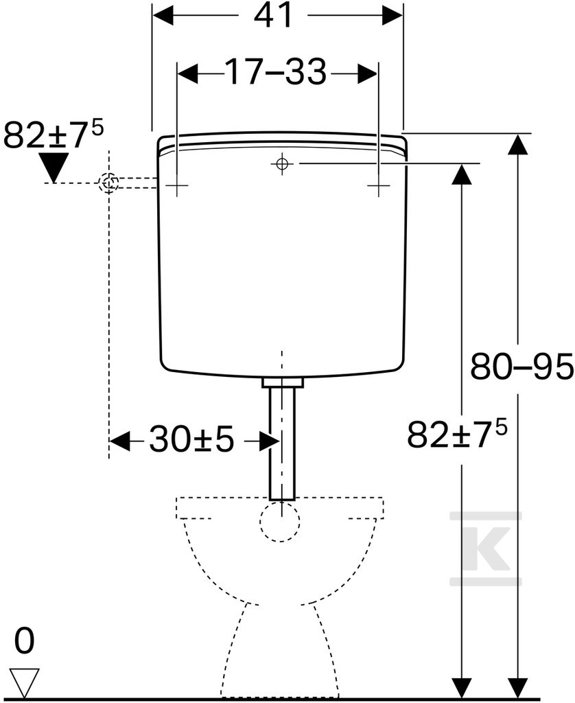 Spłuczka AP140, nisko zawieszona, - 140.300.04.1