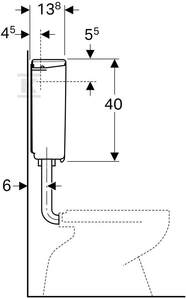 Spłuczka AP140, nisko zawieszona, - 140.300.04.1