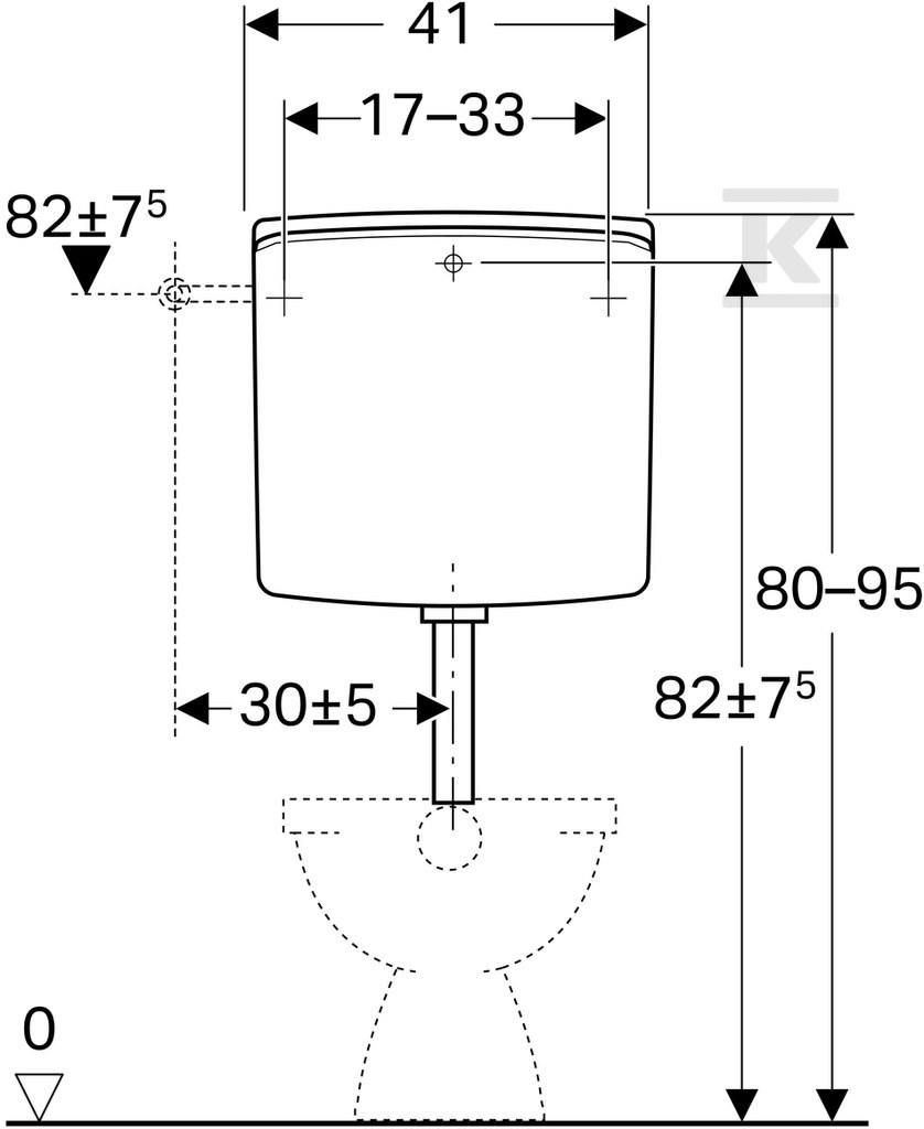 Spłuczka AP140, nisko zawieszona, - 140.300.10.1