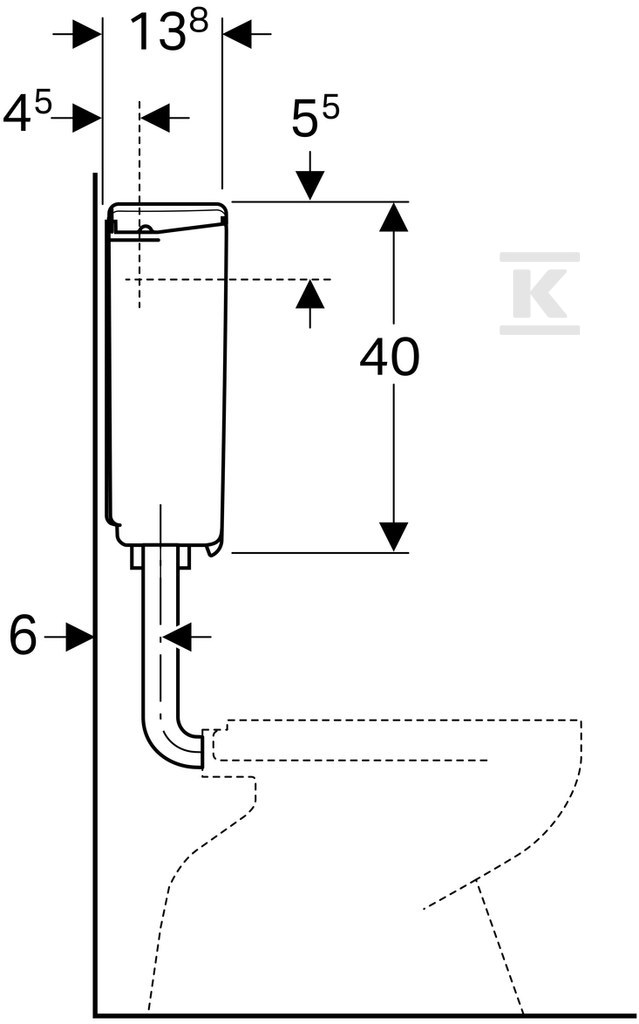 Spłuczka AP140, nisko zawieszona, - 140.300.10.1