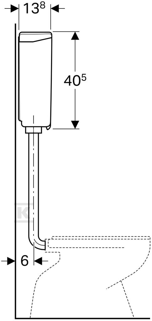 Spłuczka AP140, półwysoko zawieszona, - 140.305.10.1