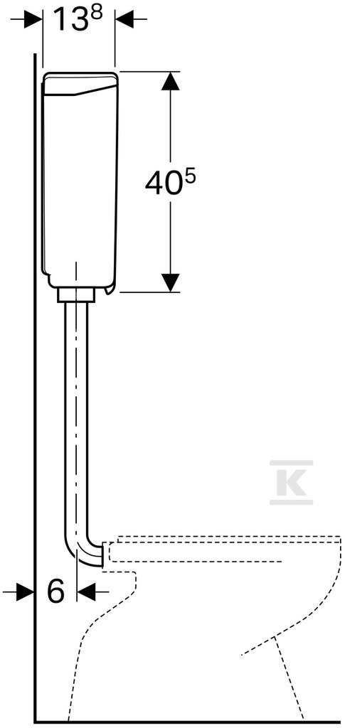 Spłuczka AP140, półwysoko zawieszona, - 140.305.11.1