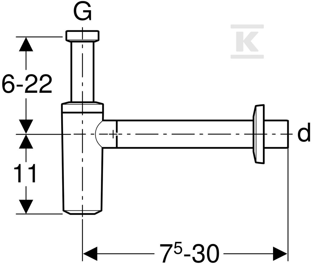 Syfon umywalkowy R 1 1/4"x40mm, biały - 151.035.11.1