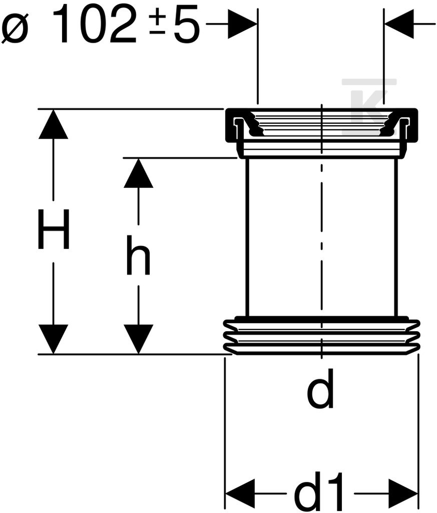 Connection nozzle for the drain for - 152.400.16.1