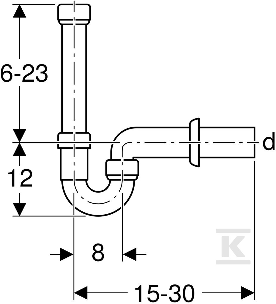 White siphon for washing machines or - 152.704.11.1