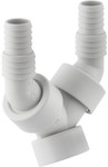 Double hose nipple with non-return valve