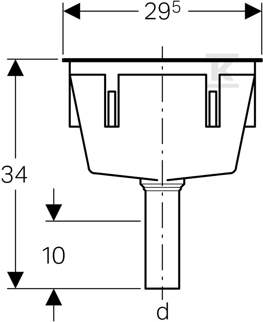 Rectangular laboratory sink 295x145mm - 352.389.08.1