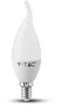 V-TAC LED Bulb SAMSUNG CHIP 5.5W E14 Candle Flame VT-258 3000K 470lm 5 Year Warranty