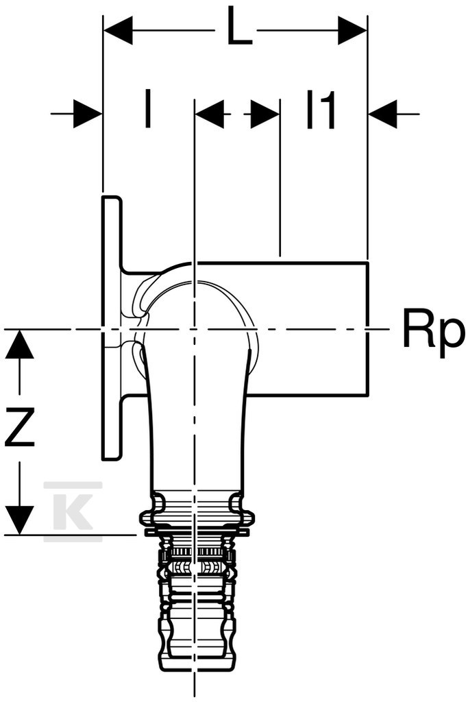 Connecting fittings double Geberit - 601.273.00.5