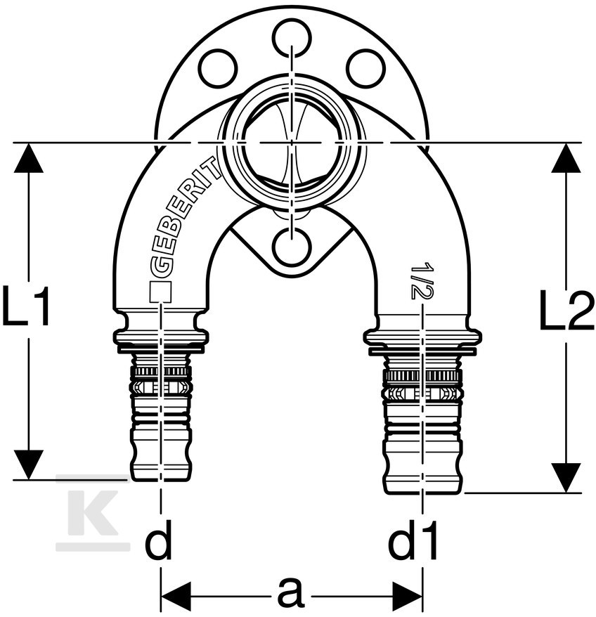 Connecting fittings double Geberit - 601.273.00.5