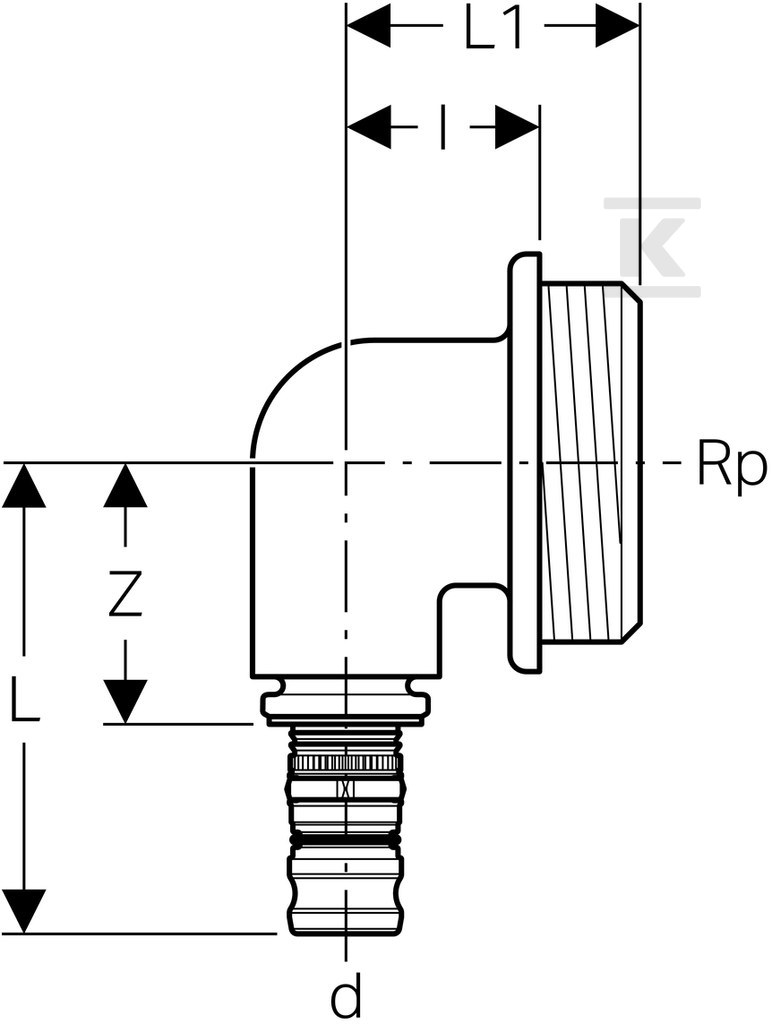 Geberit Mepla connection elbow for - 601.276.00.5