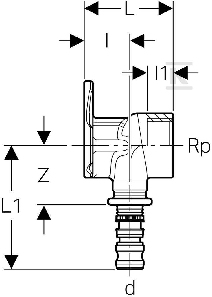 Connection of Geberit Mepla fittings L - 601.293.00.5