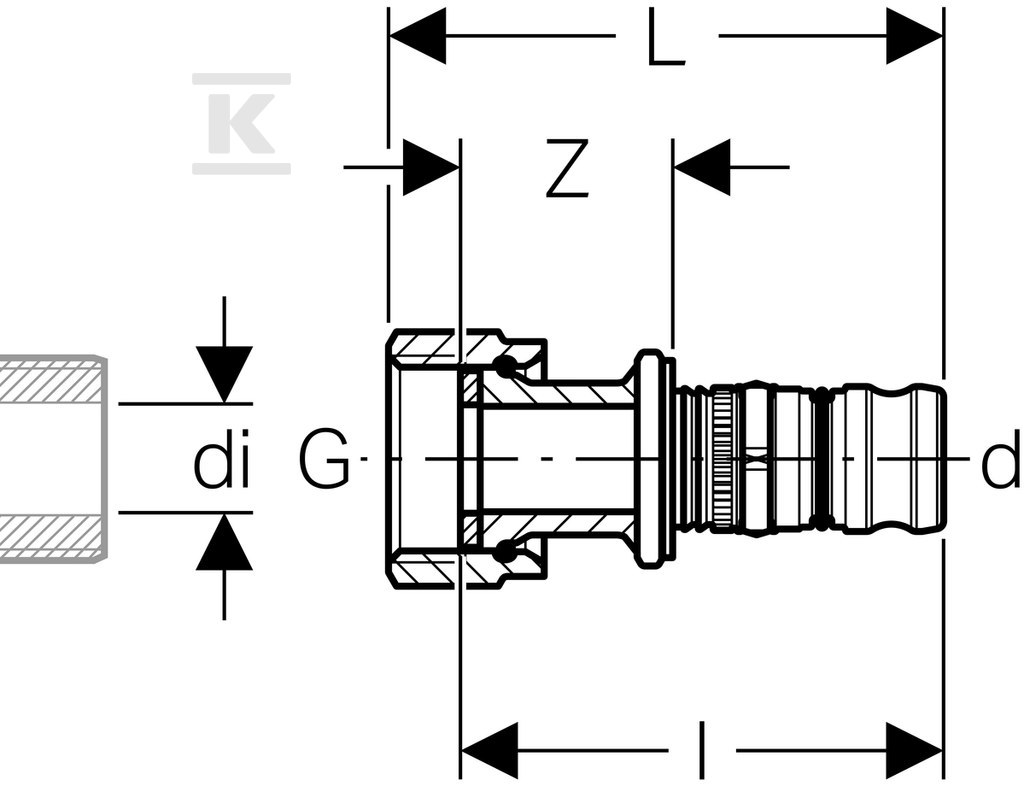 Geberit Mepla couplings transition to - 601.579.00.5