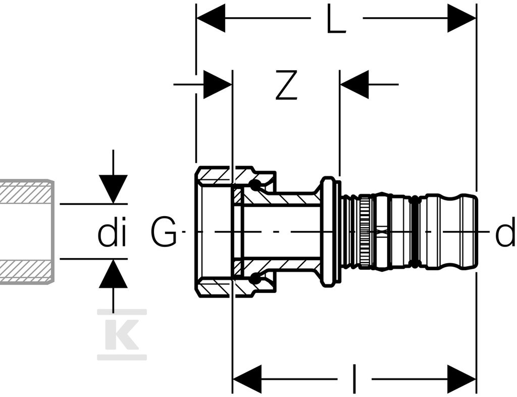 Geberit Mepla coupling for transition - 601.581.00.5