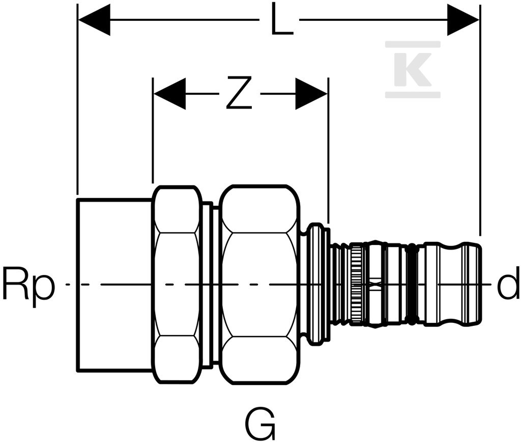 Geberit Mepla coupling transition with - 601.595.00.5