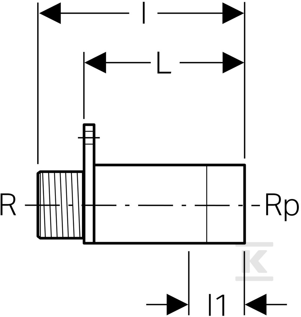 Geberit MeplaFix connection, straight L - 602.283.00.1