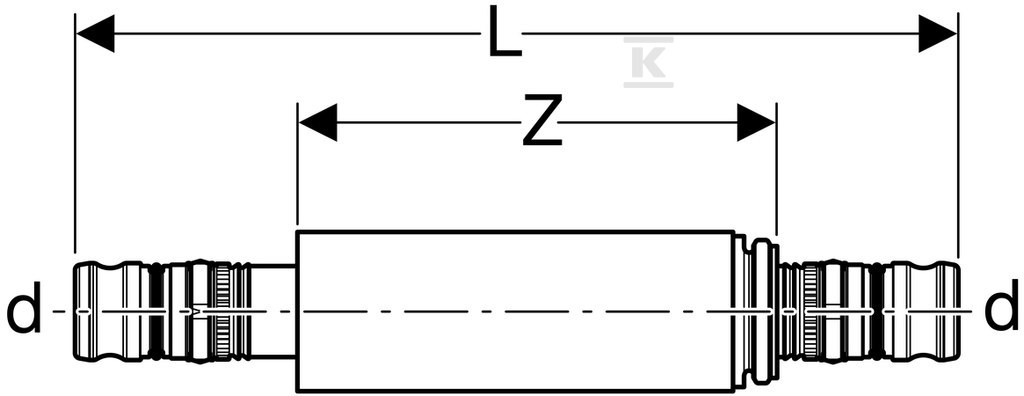 Geberit Mepla d20 repair connector - 602.575.00.5