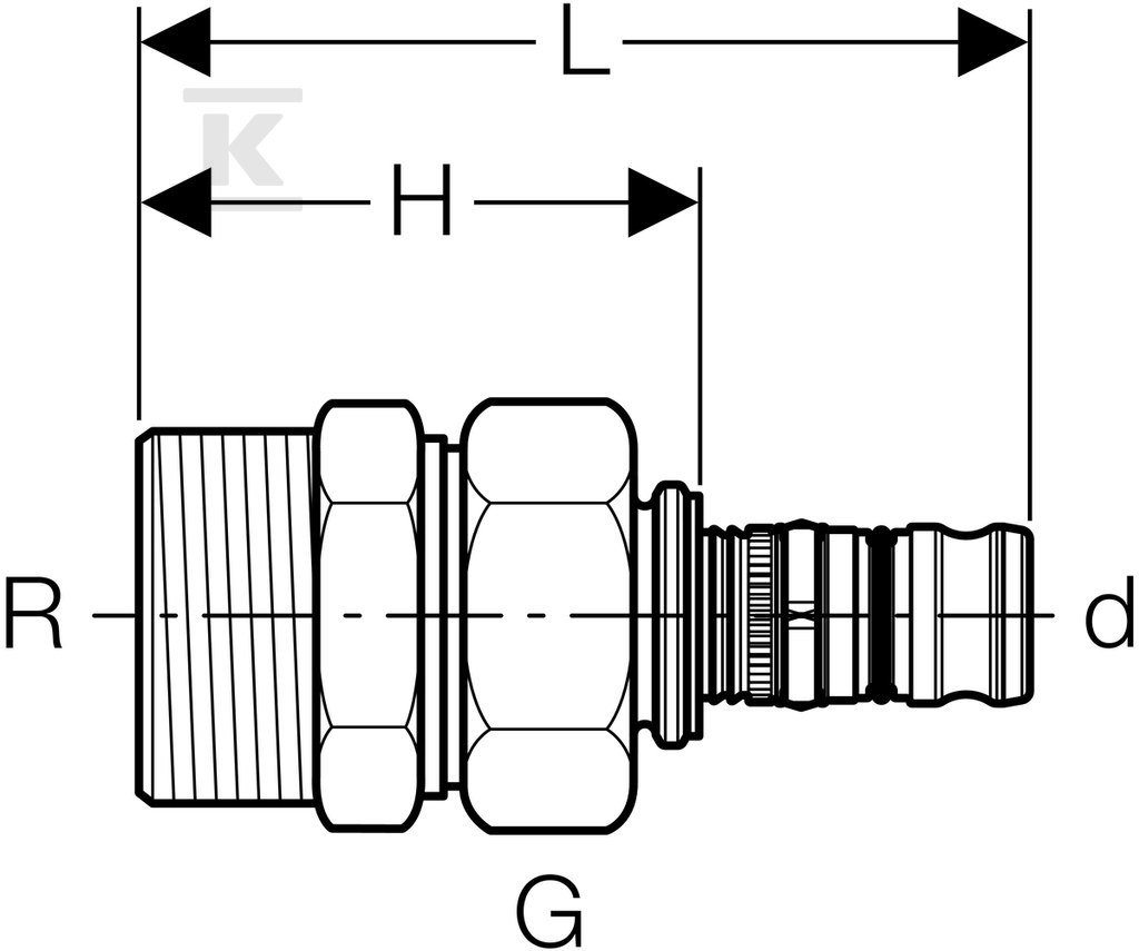 Geberit Mepla coupling transition with - 602.590.00.5