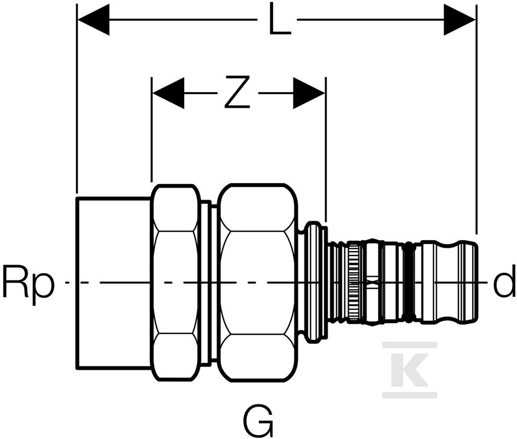 Geberit Mepla coupling transition with - 602.595.00.5