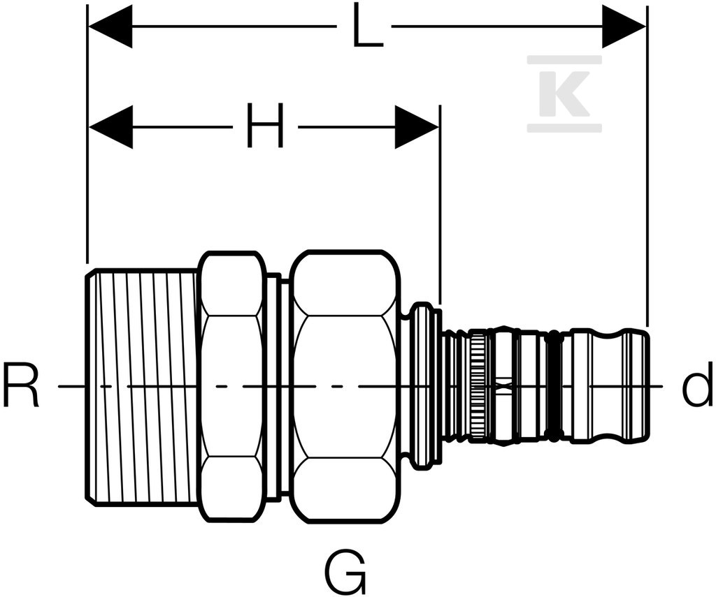 Geberit Mepla coupling transition with - 603.590.00.5