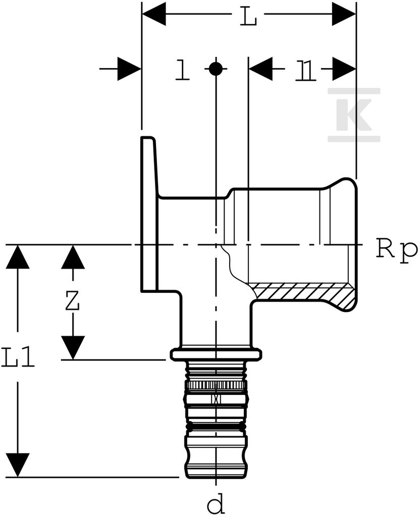 Geberit Mepla L = 36 fittings - 611.273.00.5