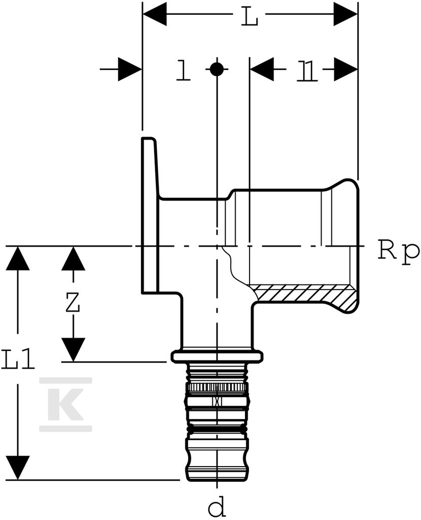 Connection of Geberit Mepla fittings L - 611.293.00.5