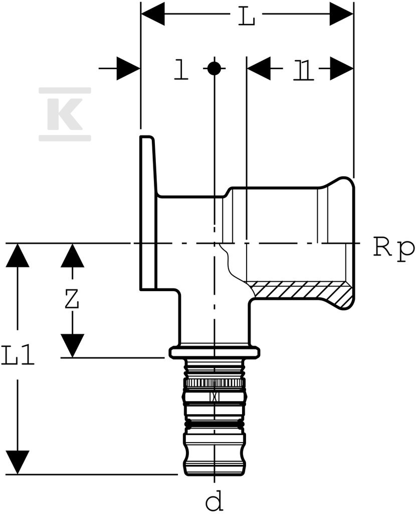 Connection of Geberit Mepla fittings L - 612.273.00.5