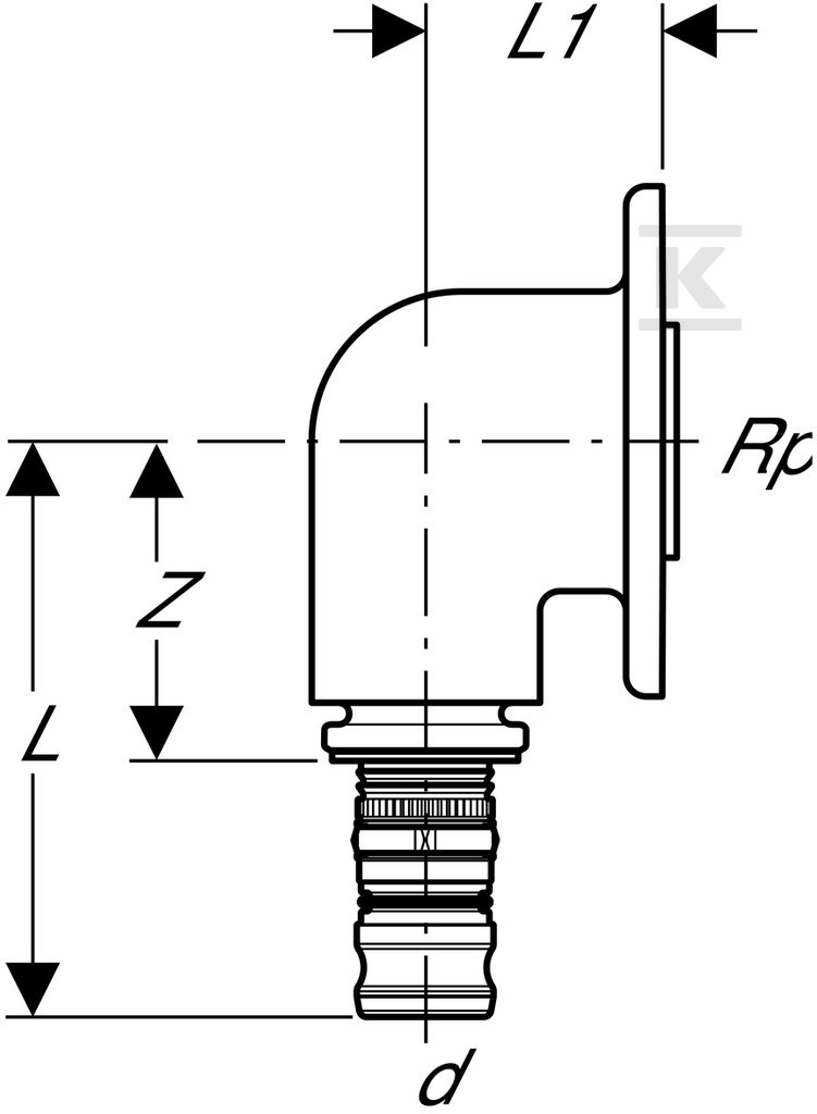 Connection elbow Geberit Mepla for - 612.277.00.6