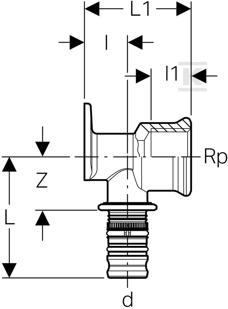 Connection of Geberit Mepla fittings L - 612.294.00.5