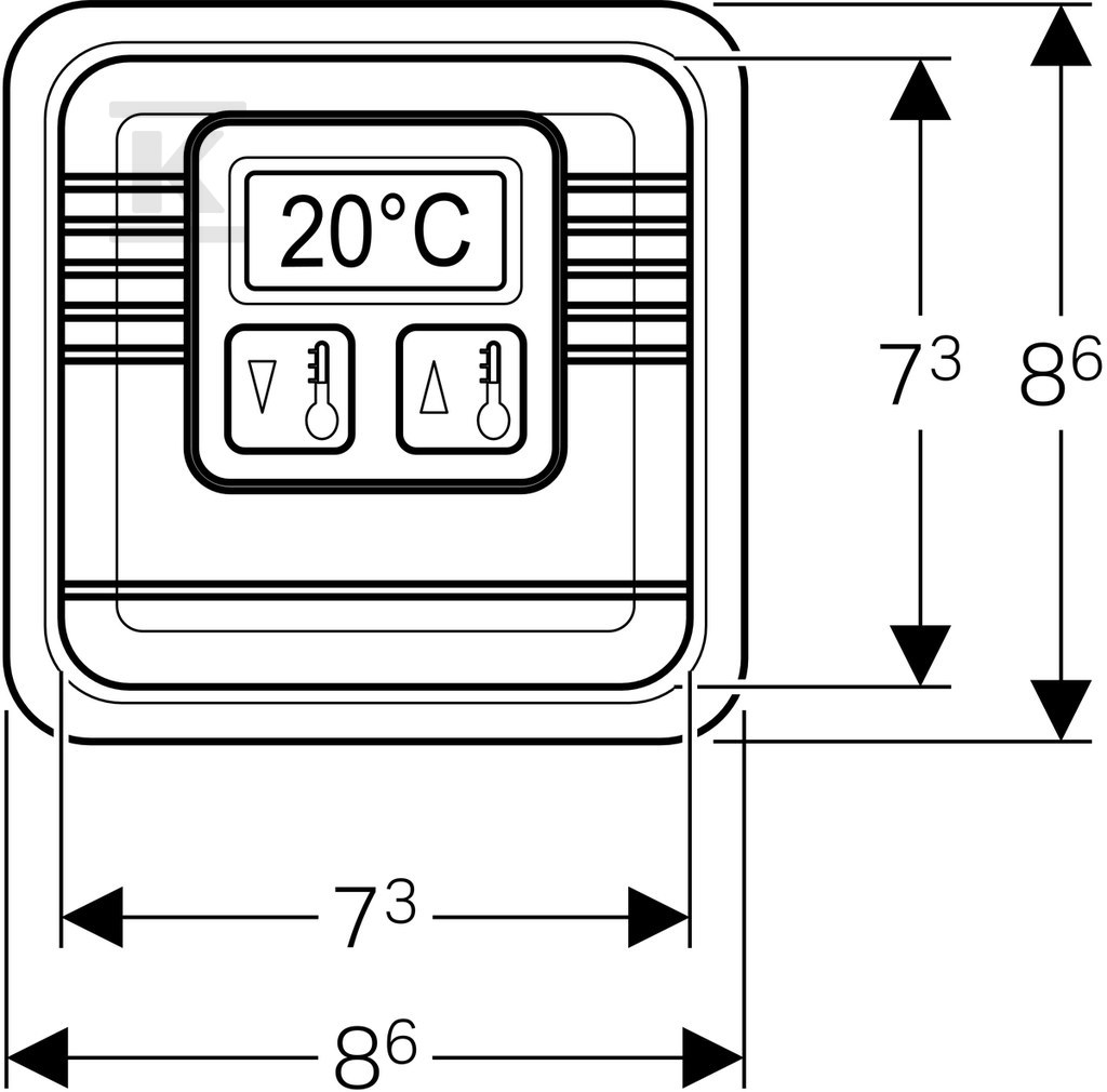 Geberit digital room thermometer - 652.401.00.1