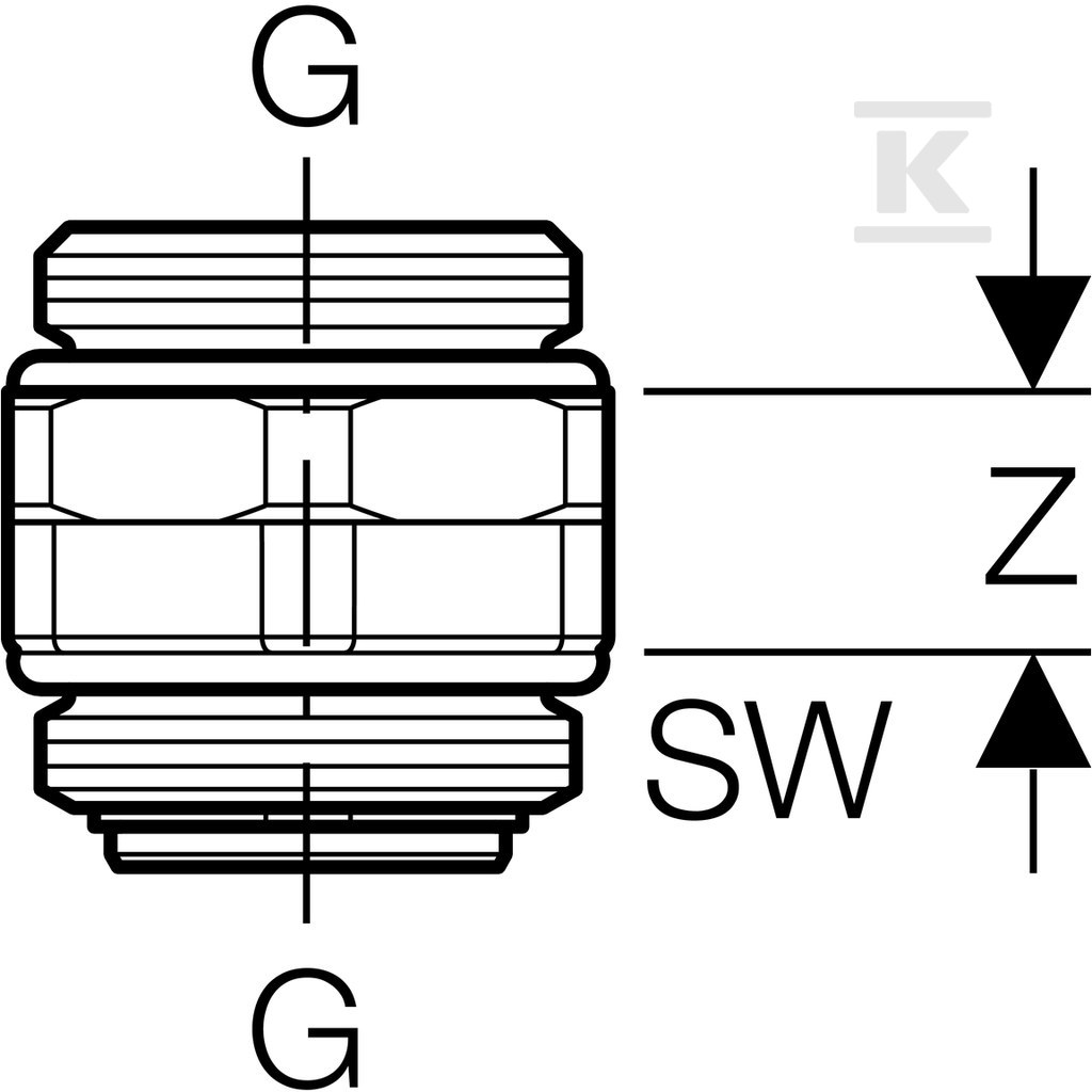 Geberit union with external thread, - 652.430.22.1