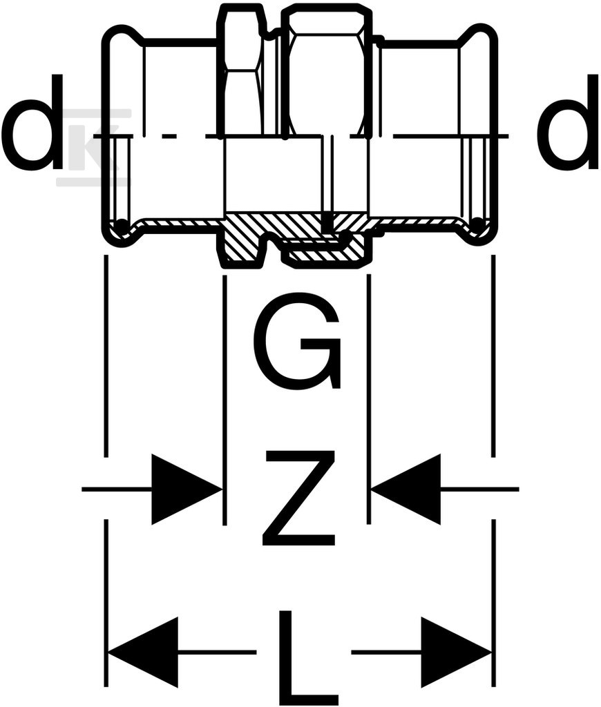 Śrubunek Geberit Mapress C-Stahl: - 25326