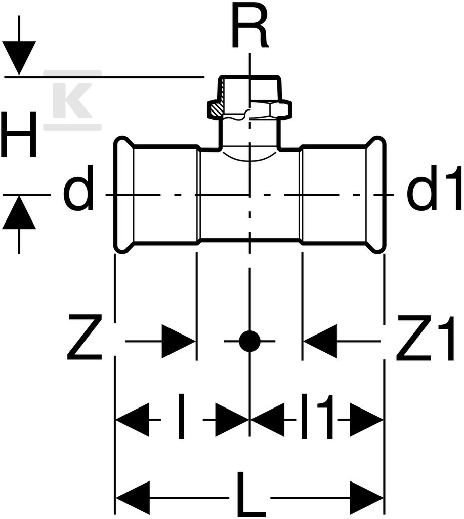 Trójnik Geberit Mapress Edelstahl z - 31458