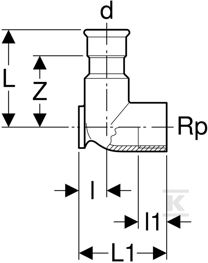 Connection of Geberit Mapress Edelstahl - 33013