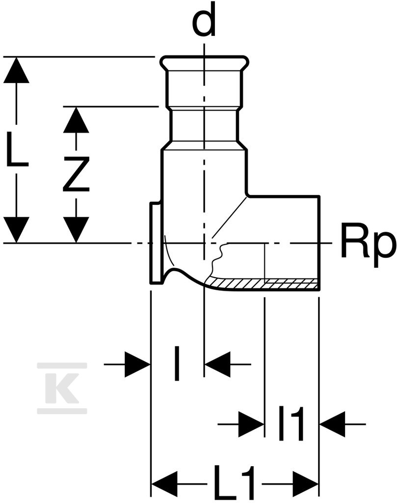 Connection of Geberit Mapress Edelstahl - 33403